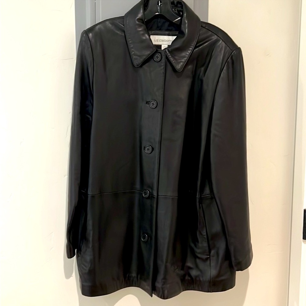 Liz Claiborne Leather Coat L